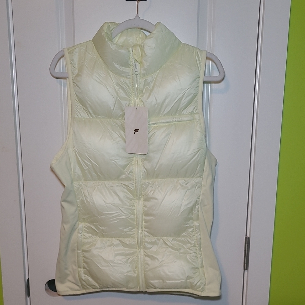 NWT Fabletics Light Yellow Puffer Vest
